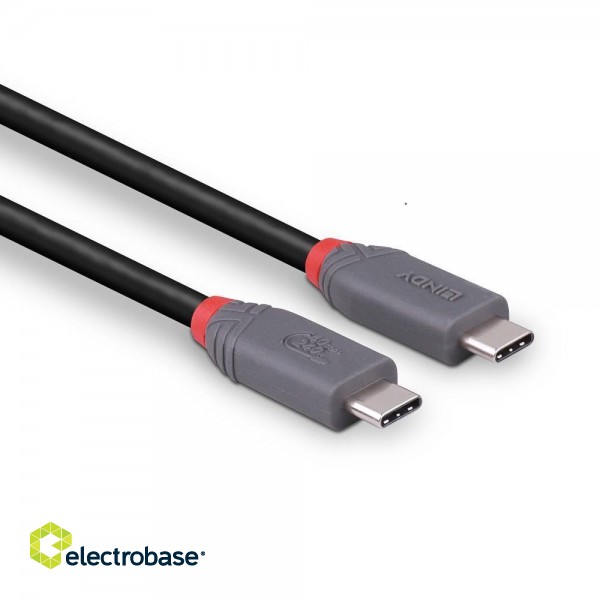 CABLE USB4 240W TYPE C 0.8M/40GBPS ANTHRA LINE 36956 LINDY image 3