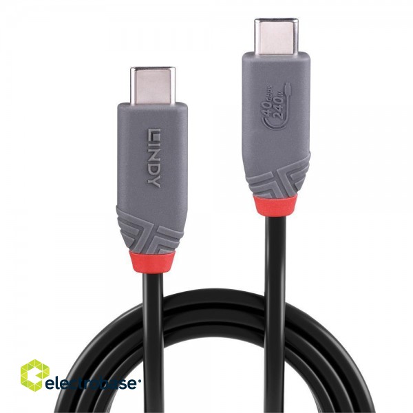 CABLE USB4 240W TYPE C 1.5M/40GBPS ANTHRA LINE 36957 LINDY image 2