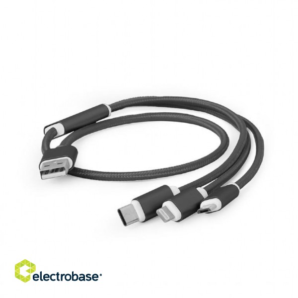 CABLE USB CHARGING 3IN1 1M/BLACK CC-USB2-AM31-1M GEMBIRD фото 1