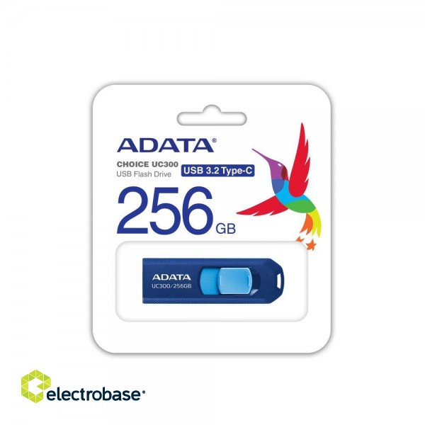MEMORY DRIVE FLASH USB-C 256GB/ACHO-UC300-256G-RNB/BU ADATA image 4