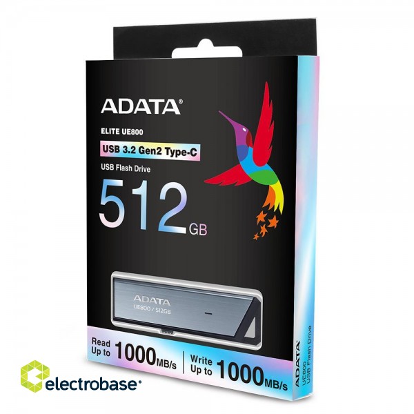 MEMORY DRIVE FLASH USB-C 512GB/SILV AELI-UE800-512G-CSG ADATA image 3