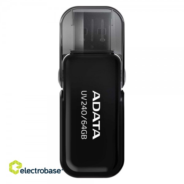 MEMORY DRIVE FLASH USB2 64GB/BLACK AUV240-64G-RBK ADATA paveikslėlis 1