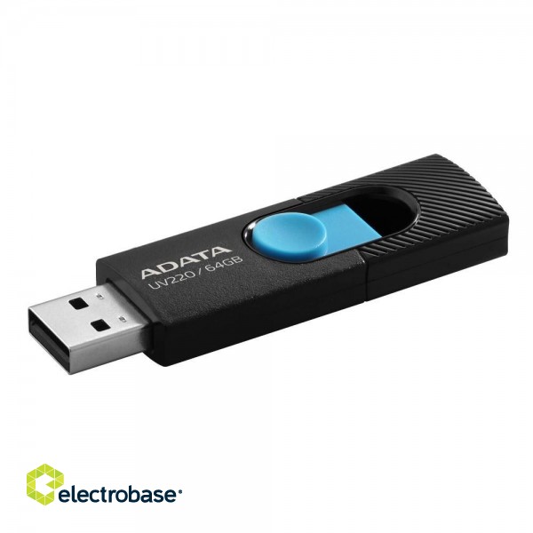 MEMORY DRIVE FLASH USB2 64GB/BLUE AUV220-64G-RBKBL ADATA фото 2
