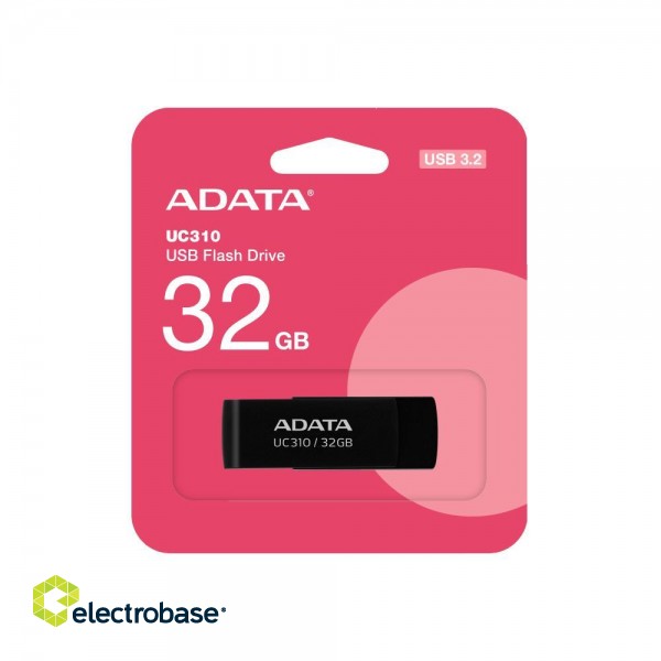 MEMORY DRIVE FLASH USB3.2 32GB/BLACK UC310-32G-RBK ADATA фото 4