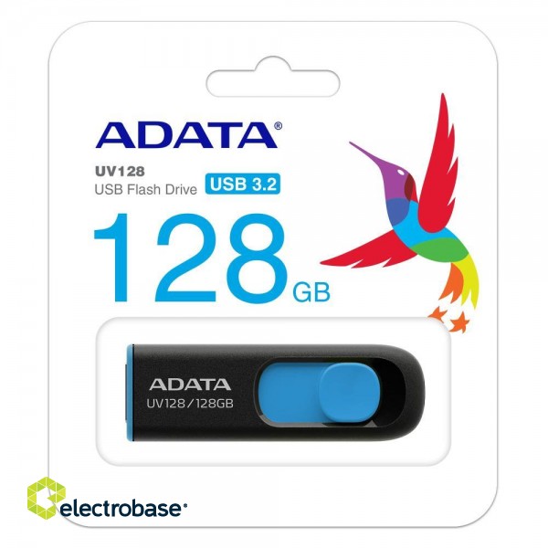 MEMORY DRIVE FLASH USB3 128GB/BLACK AUV128-128G-RBE ADATA image 2