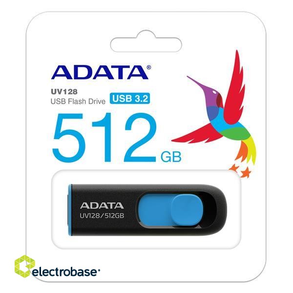 MEMORY DRIVE FLASH USB3 512GB/BLK/BLUE AUV128-512G-RBE ADATA image 3