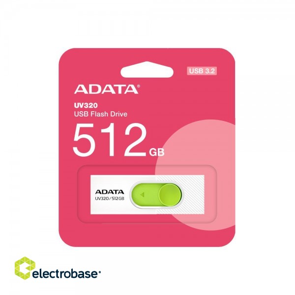 MEMORY DRIVE FLASH USB3 512GB/WHITE AUV320-512G-RWHGN ADATA image 3