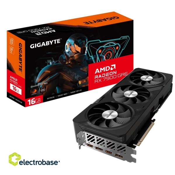 Graphics Card|GIGABYTE|AMD Radeon RX 7900 GRE|16 GB|GDDR6|256 bit|PCIE 4.0 16x|2xHDMI|2xDisplayPort|GV-R79GREGAMINGOC-16GD image 1