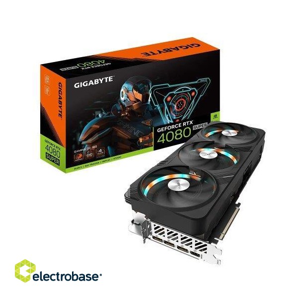 Graphics Card|GIGABYTE|NVIDIA GeForce RTX 4080 SUPER|16 GB|GDDR6X|256 bit|PCIE 4.0 16x|GPU 2595 MHz|Triple slot Fansink|1xHDMI|3xDisplayPort|GV-N408SGAMINGOC-16GD image 1