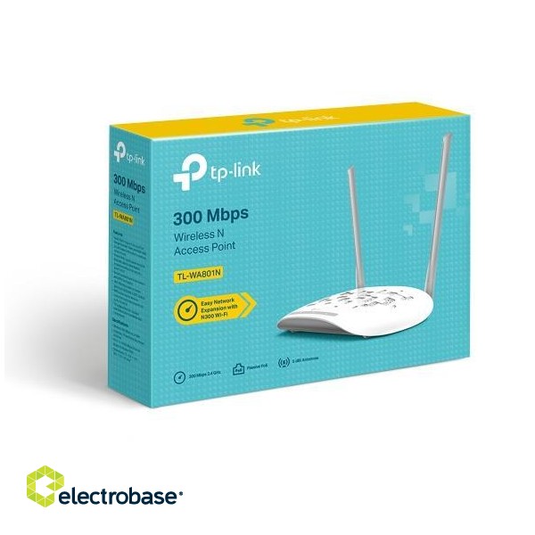 Access Point|TP-LINK|300 Mbps|1x10Base-T / 100Base-TX|Number of antennas 2|TL-WA801N фото 3