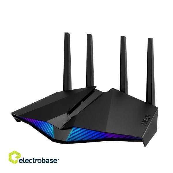 Wireless Router|ASUS|Router|5400 Mbps|Wi-Fi 6|IEEE 802.11a|IEEE 802.11b|IEEE 802.11g|IEEE 802.11n|IEEE 802.11ac|IEEE 802.11ax|4x10/100/1000M|LAN \ WAN ports 1|Number of antennas 4|RT-AX82UV2 фото 1