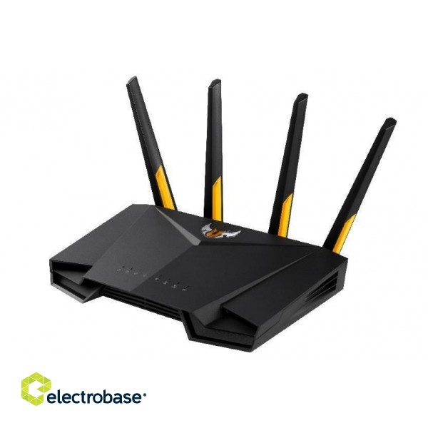 Wireless Router|ASUS|Wireless Router|3000 Mbps|Mesh|Wi-Fi 5|Wi-Fi 6|IEEE 802.11a/b/g|IEEE 802.11n|USB 3.1|1 WAN|4x10/100/1000M|Number of antennas 4|TUF-AX3000 image 2