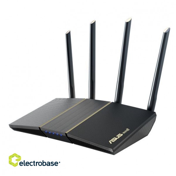 Wireless Router|ASUS|Wireless Router|Mesh|Wi-Fi 5|Wi-Fi 6|IEEE 802.11a/b/g|IEEE 802.11n|1 WAN|4x10/100/1000M|Number of antennas 4|RT-AX57 paveikslėlis 1