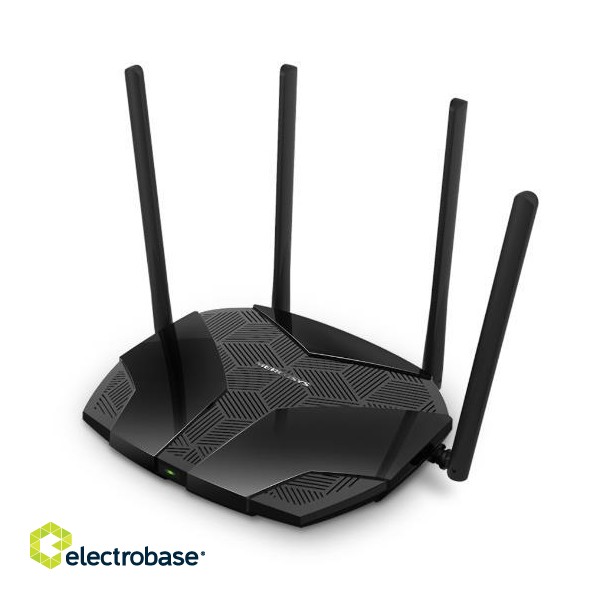 Wireless Router|MERCUSYS|Wireless Router|1800 Mbps|IEEE 802.11 b/g|IEEE 802.11n|IEEE 802.11ac|IEEE 802.11ax|3x10/100/1000M|LAN \ WAN ports 1|Number of antennas 4|MR1800X фото 2