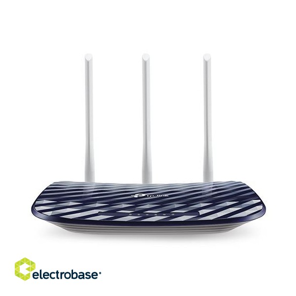 Wireless Router|TP-LINK|Wireless Router|733 Mbps|IEEE 802.11a|IEEE 802.11b|IEEE 802.11g|IEEE 802.11n|IEEE 802.11ac|1 WAN|4x10/100M|Number of antennas 3|ARCHERC20V4 image 1