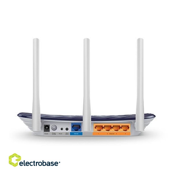 Wireless Router|TP-LINK|Wireless Router|733 Mbps|IEEE 802.11a|IEEE 802.11b|IEEE 802.11g|IEEE 802.11n|IEEE 802.11ac|1 WAN|4x10/100M|Number of antennas 3|ARCHERC20V4 image 3