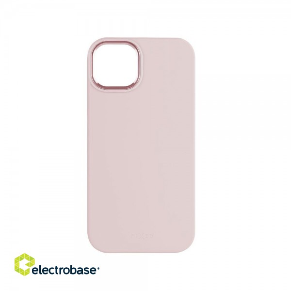 Fixed | MagFlow | Back cover | Apple | iPhone 15 | Liquid silicon | Pink image 3