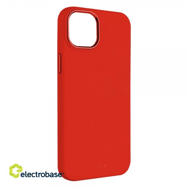 Fixed | MagFlow | Back cover | Apple | iPhone 15 | Liquid silicon | Red image 1