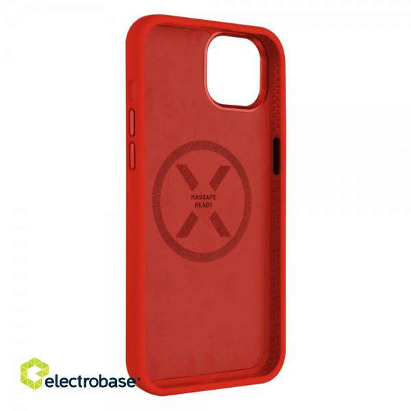 Fixed | MagFlow | Back cover | Apple | iPhone 15 Plus | Liquid silicon | Red image 2