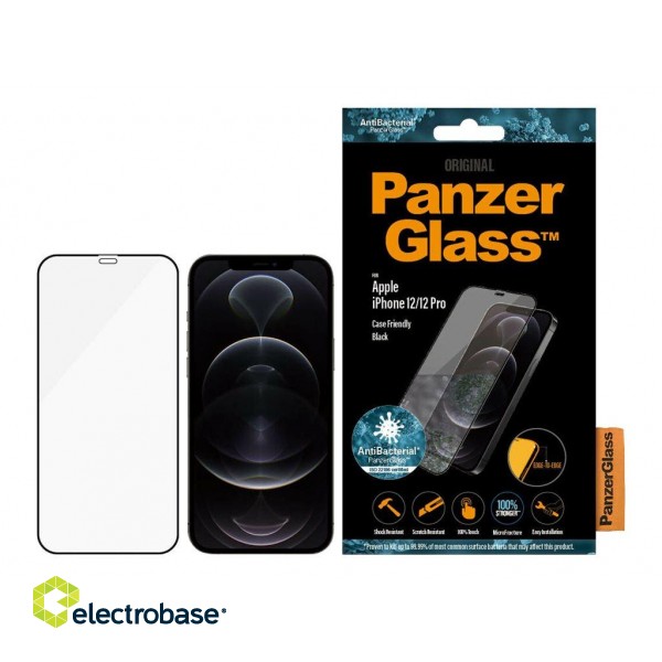 PanzerGlass | Apple | For iPhone 12/12 Pro | Glass | Black | 100% touch; The coating is non-toxic | Case Friendly paveikslėlis 7