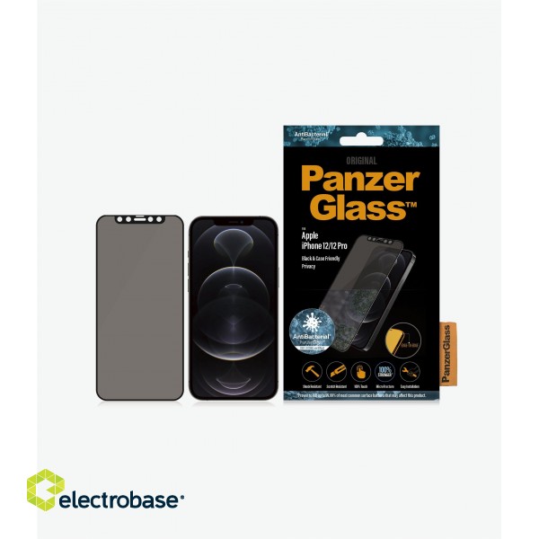PanzerGlass | Apple | For iPhone 12/12 Pro | Glass | Black | Case Friendly | Privacy glass image 3