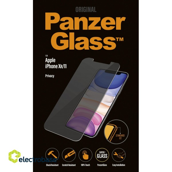 PanzerGlass | P2662 | Screen protector | Apple | iPhone Xr/11 | Tempered glass | Transparent | Confidentiality filter; Anti-shatter film (holds the glass together and protects against glass shards in case of breakage); Easy Installation wit image 1