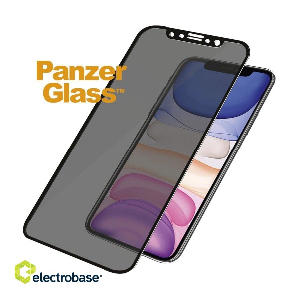 PanzerGlass | P2665 | Screen protector | Apple | iPhone Xr/11 | Tempered glass | Black | Confidentiality filter; Full frame coverage; Anti-shatter film (holds the glass together and protects against glass shards in case of breakage); Case F paveikslėlis 3