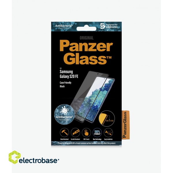 PanzerGlass | Samsng | Galaxy S21 FE CF | Hybrid glass | Black | Antibacterial; Works with in-screen fingerprint reader; Full frame coverage; Rounded edges | Screen Protector image 3