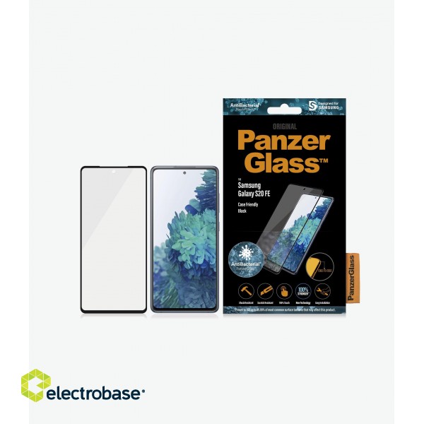 PanzerGlass | Samsng | Galaxy S21 FE CF | Hybrid glass | Black | Antibacterial; Works with in-screen fingerprint reader; Full frame coverage; Rounded edges | Screen Protector image 5