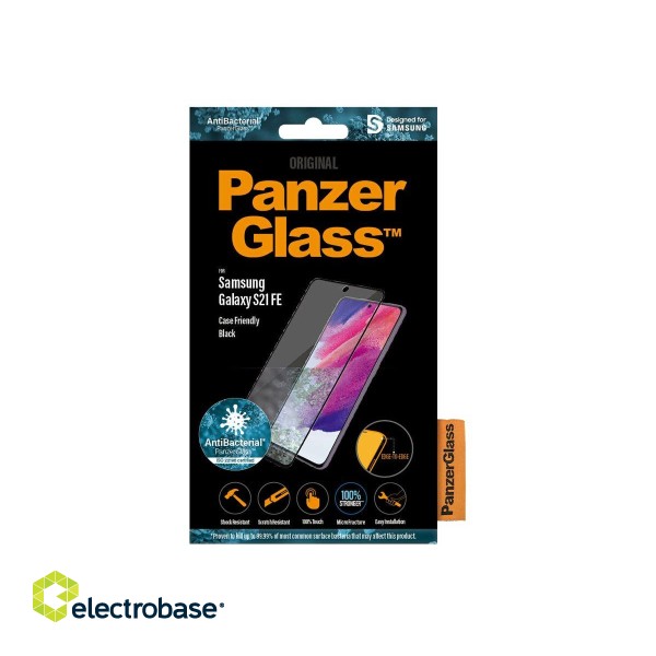 PanzerGlass | Samsng | Galaxy S21 FE CF | Hybrid glass | Black | Antibacterial; Works with in-screen fingerprint reader; Full frame coverage; Rounded edges | Screen Protector image 9