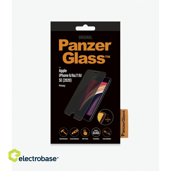 PanzerGlass | Screen Protector | Iphone | Iphone 6/6s/7/8/SE (2020) | Glass | Crystal Clear | Clear Screen Protector image 3