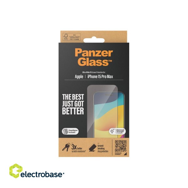 PanzerGlass | Screen protector | Apple | IPhone 15 Pro Max | Glass | Transparent | Ultra-wide fit image 6