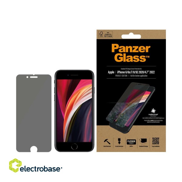 PanzerGlass | Screen Protector | Iphone | Iphone 6/6s/7/8/SE (2020) | Glass | Crystal Clear | Clear Screen Protector image 7