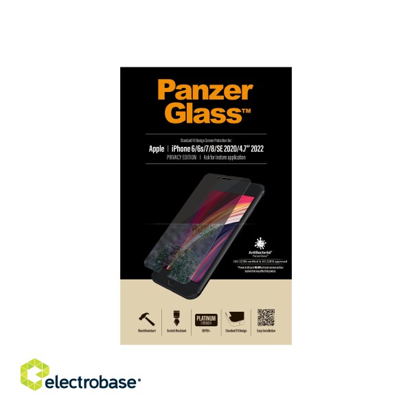 PanzerGlass | Screen Protector | Iphone | Iphone 6/6s/7/8/SE (2020) | Glass | Crystal Clear | Clear Screen Protector image 8