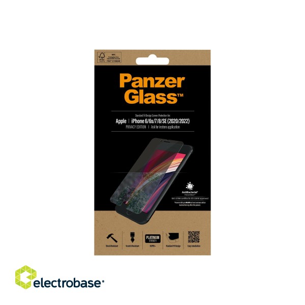 PanzerGlass | Screen Protector | Iphone | Iphone 6/6s/7/8/SE (2020) | Glass | Crystal Clear | Clear Screen Protector image 9