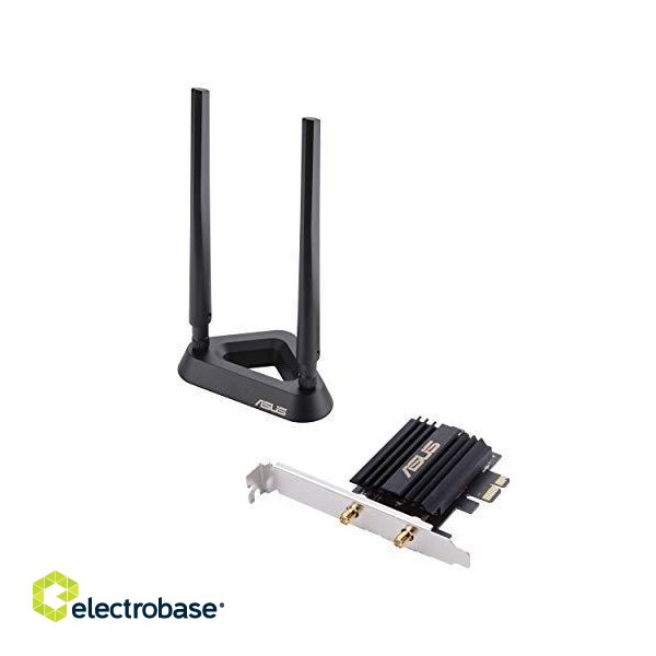 Asus PCE-AX58BT Wi-Fi 6 (802.11ax) AX3000 Dual-Band PCIe Wi-Fi Adapter | Asus | PCI-E adapter | PCE-AX58BT | 3000 Mbit/s | Antenna type 2xExternal image 2