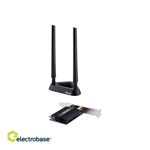 Asus PCE-AX58BT Wi-Fi 6 (802.11ax) AX3000 Dual-Band PCIe Wi-Fi Adapter | Asus | PCI-E adapter | PCE-AX58BT | 3000 Mbit/s | Antenna type 2xExternal image 4