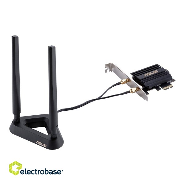 Asus PCE-AX58BT Wi-Fi 6 (802.11ax) AX3000 Dual-Band PCIe Wi-Fi Adapter | Asus | PCI-E adapter | PCE-AX58BT | 3000 Mbit/s | Antenna type 2xExternal image 9