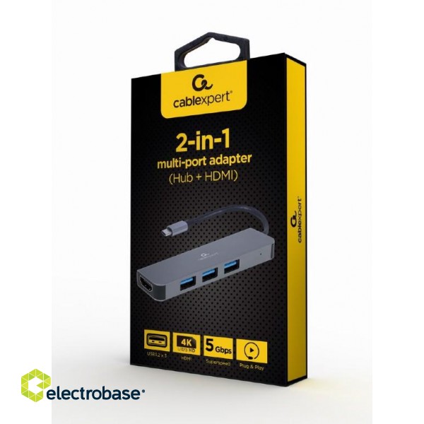 Cablexpert | USB Type-C 2-in-1 multi-port adapter (Hub + HDMI) | A-CM-COMBO2-01 | USB Type-C image 4