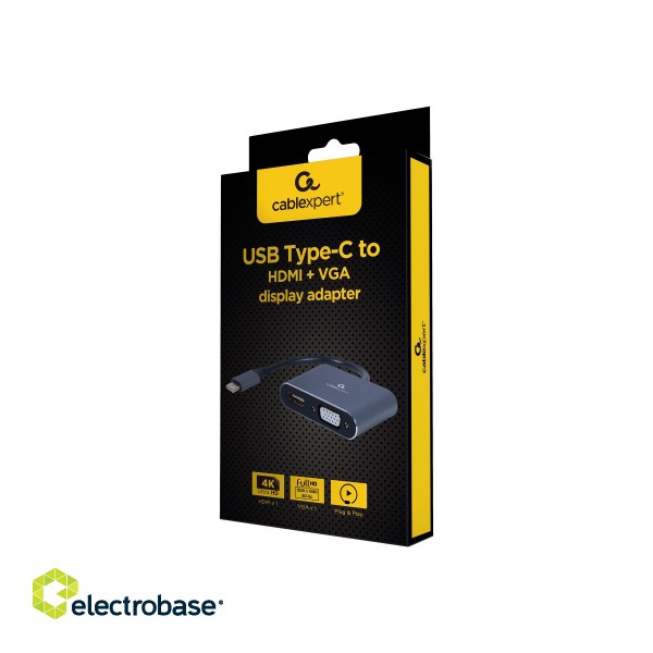 Cablexpert | USB Type-C to HDMI and VGA display adapter | A-USB3C-HDMIVGA-01 | USB Type-C image 4