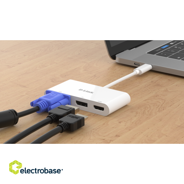D-Link | 3-in-1 USB-C to HDMI/VGA/DisplayPort Adapter | DUB-V310 | USB hub | Warranty  month(s) | USB Type-C image 6