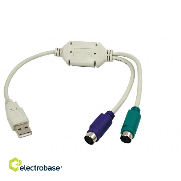 Logilink | Adapter USB to PS/2 x2 :. | Grey | USB M | 2x Mini DIN 6-pin FM | 0.2 m paveikslėlis 4