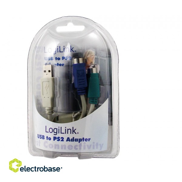 Logilink | Adapter USB to PS/2 x2 :. | USB M | 2x Mini DIN 6-pin FM | 0.2 m image 5