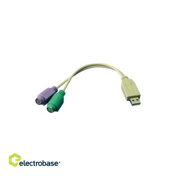 Logilink | Adapter USB to PS/2 x2 :. | Grey | USB M | 2x Mini DIN 6-pin FM | 0.2 m image 2