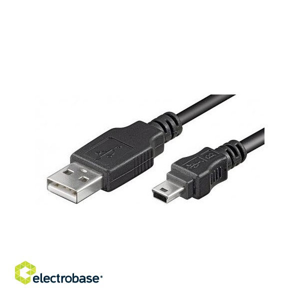 Logilink | USB MINI-B 5-pin 180 Cert 1.8m | USB-A to mini-USB Mini-USB B | USB A image 1