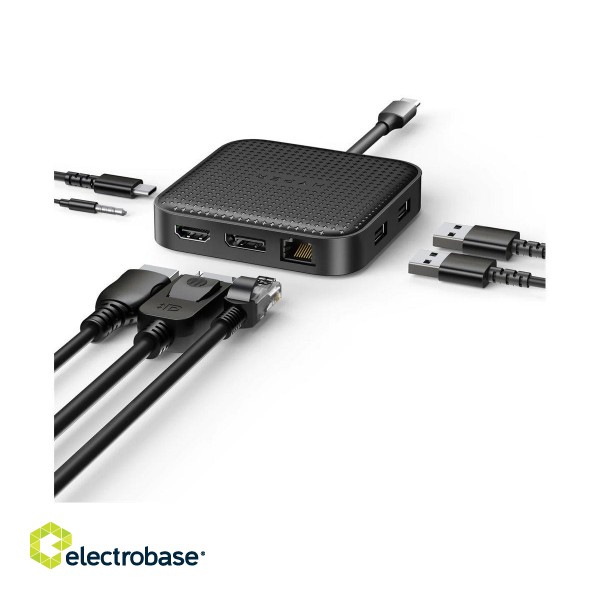 Hyper | HyperDrive USB4 8K/Dual 4K Mobile Dock with 100W PD Power Pass-thru | Ethernet LAN (RJ-45) ports 1 | DisplayPorts quantity 1 | HDMI ports quantity 1 paveikslėlis 7