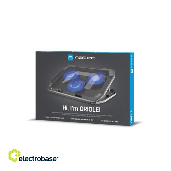 Natec | Laptop Cooling Pad | ORIOLE | Black | 270 x 400 x 25 mm | 740 g image 10