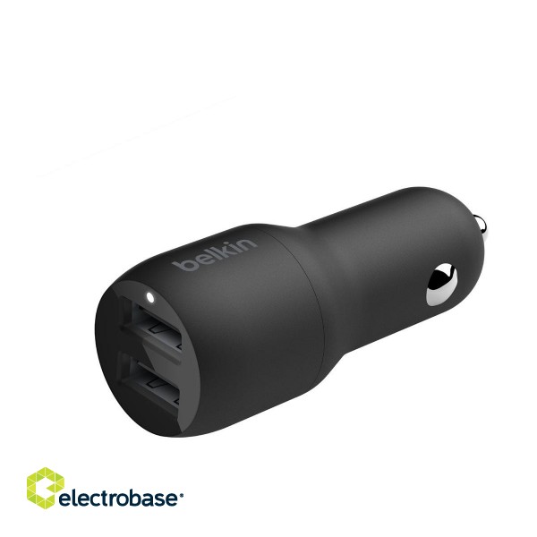 Belkin | Dual USB-A Car Charger 24W + USB-A to Lightning Cable | BOOST CHARGE image 3