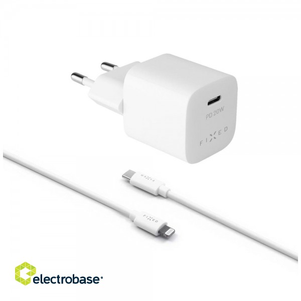 Fixed | Mini USB-C Travel Charger USB-C/Lightning Cable image 1