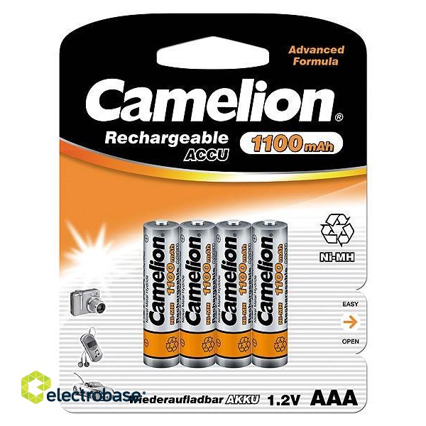 Camelion | AAA/HR03 | 1100 mAh | Rechargeable Batteries Ni-MH | 4 pc(s) image 1